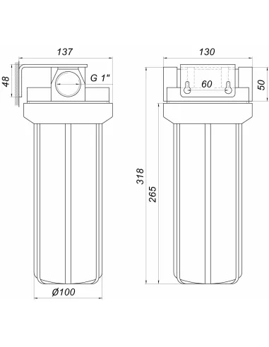 Посилена фільтр-колба для гарячої води Bio+ systems HTS-10 1 дюйм - 5