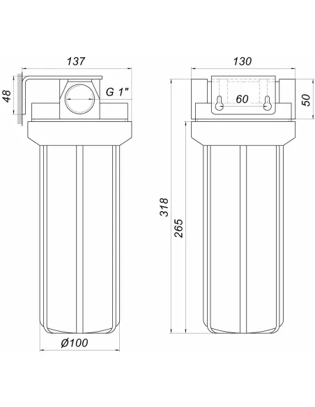 Посилена фільтр-колба для гарячої води Bio+ systems HTS-10 1 дюйм - 5