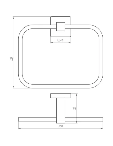 Полотенцедержатель из нержавеющей стали Globus Lux SQ 9407 квадрат - 3