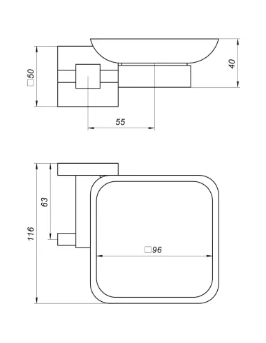 Мыльница из нержавеющей стали Globus Lux SQ 9408 - 4