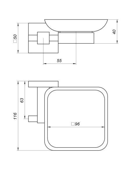 Мыльница из нержавеющей стали Globus Lux SQ 9408 - 4