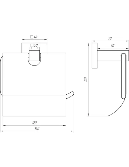 Тримач туалетного паперу Globus Lux SQ 9410 з кришкою, нержавіюча сталь - 3