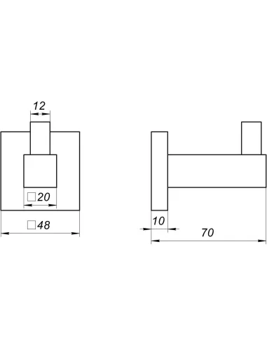Крючок Globus Lux SQ9411 (одинарний, нержавіюча сталь-SUS304) - 3