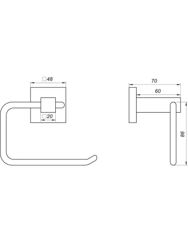 Тримач туалетного паперу Globus Lux SQ9416 (без кришки, нержавіюча сталь-SUS304) - 3