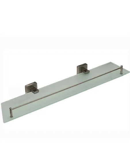 Полиця для ванної Globus Lux SQ9427 (скло, з бортом, нержавіюча сталь-SUS304) - 1