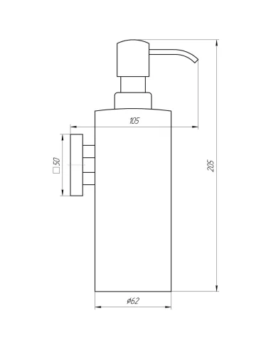 Дозатор рідкого мила Globus Lux SQ9432 (нержавіюча сталь-SUS304) - 2
