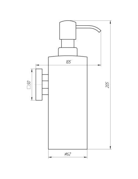 Дозатор рідкого мила Globus Lux SQ9432 (нержавіюча сталь-SUS304) - 2