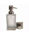 Дозатор жидкого мыла из нержавеющей стали Globus Lux SQ 9433 матовое стекло - 1