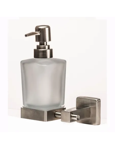 Дозатор рідкого мила Globus Lux SQ9433 (матове скло, нержавіюча сталь-SUS304) - 2