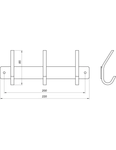 Планка с крючками Globus Lux SQ9435-3 (3х2, нержавіюча сталь-SUS304) - 4