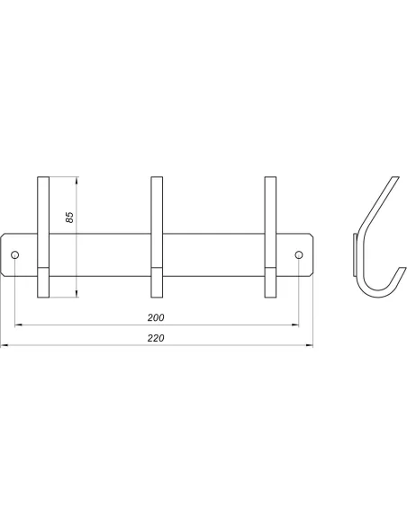 Планка с крючками Globus Lux SQ9435-3 (3х2, нержавіюча сталь-SUS304) - 4