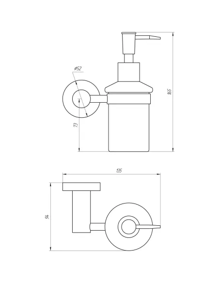 Дозатор жидкого мыла из нержавеющей стали Globus Lux SS 8433 матовое стекло - 3