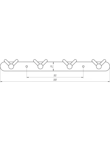 Планка с крючками из нержавеющей стали Globus Lux SS 8435-4 4х2 - 3
