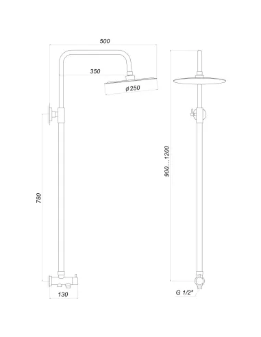 Душевая колонна из нержавеющей стали Globus Lux SB-BAR-0101 Alpen с душевым набором - 5