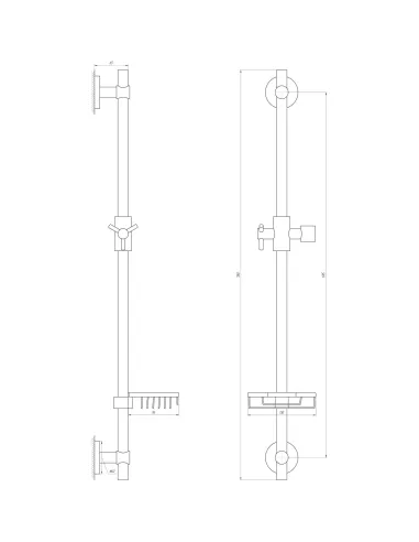 Душова стійка Globus Lux BT-1107C (латунь, 75 см, з мильницею, блістер) - 3