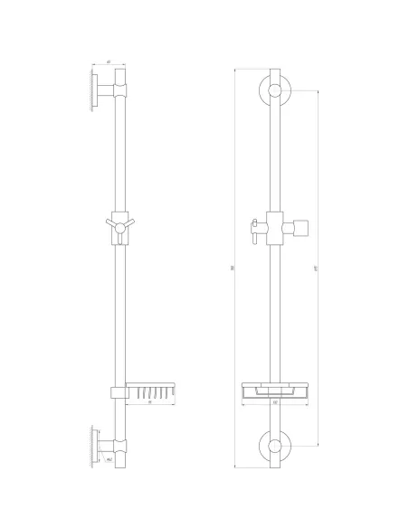 Душова стійка Globus Lux BT-1107C (латунь, 75 см, з мильницею, блістер) - 3
