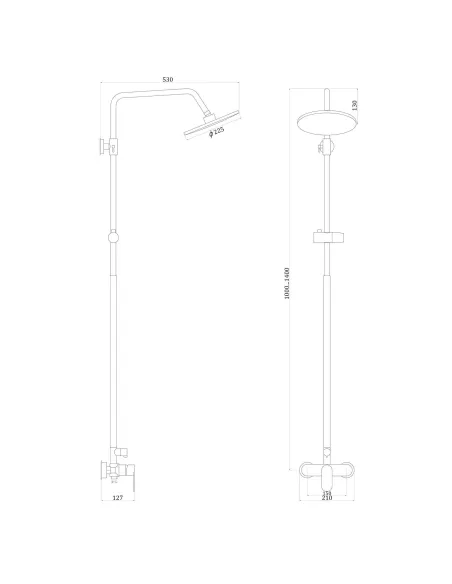 Душевая система Globus Lux Ontario GLO-0005 с душевым набором - 5