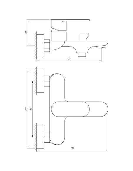 Смеситель для ванны с душем Globus Lux Ontario GLO-0102N европереключение - 5