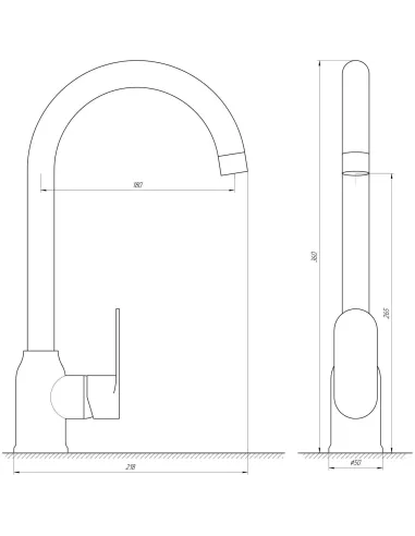 Смеситель для кухни Globus Lux Ontario GLO-0203S-BB черный матовый - 5