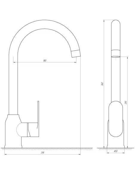 Смеситель для кухни Globus Lux Ontario GLO-0203S-BB черный матовый - 5