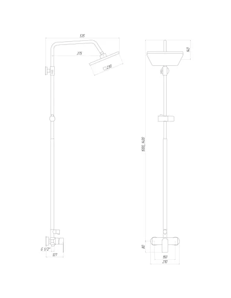 Душевая система Globus Lux Niagara GLN-0005 с душевым набором - 5