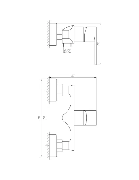 Смеситель для душа наружного монтажа Globus Lux Niagara GLN-0105N с душевым набором - 5