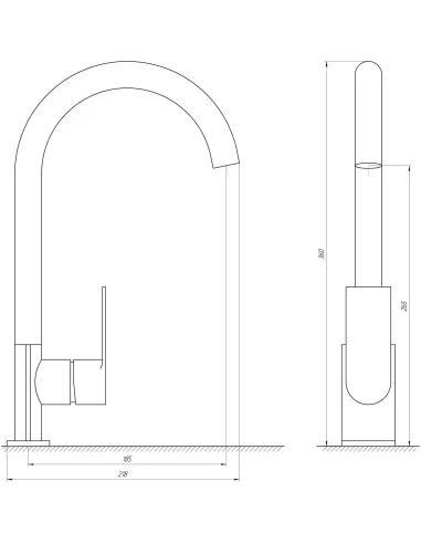 Змішувач для кухні Globus Lux GLN-0203S Niagara (високий, гайка) - 5