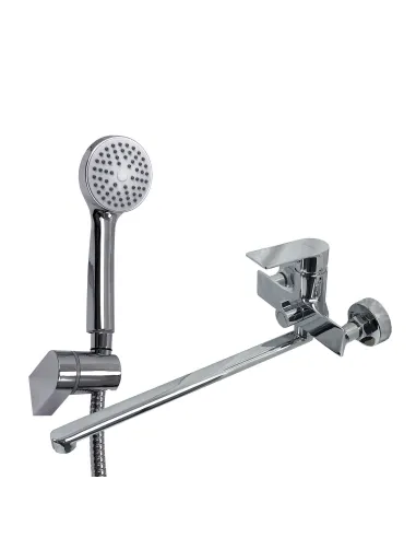 Смеситель для ванны с душем Globus Lux Niagara GLN-0208 поворотный гусак 350 мм, европереключение - 4