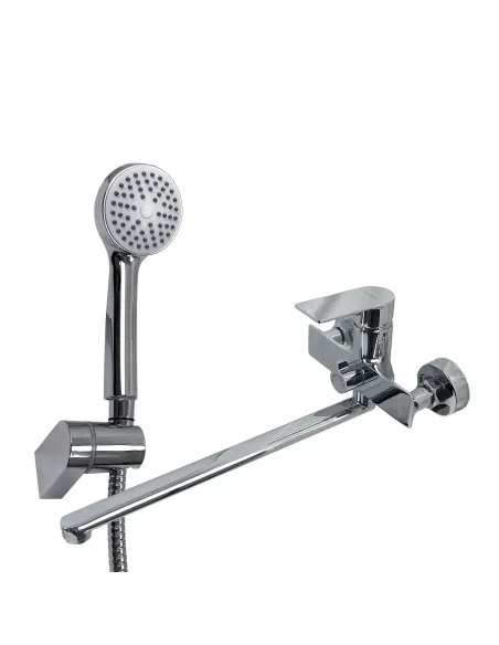 Смеситель для ванны с душем Globus Lux Niagara GLN-0208 поворотный гусак 350 мм, европереключение - 4