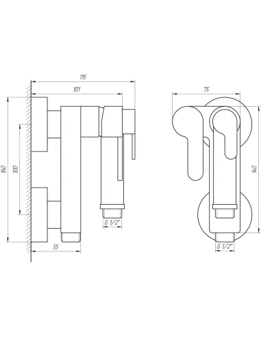 Душовий набір Globus Lux GLN-3-106MIX (Cold/Hot, гігієнічний, моноблок, магнит) - 6