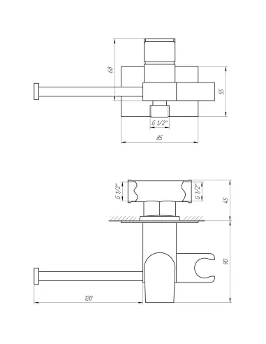 Смеситель для биде Globus Lux Milano GLN-4-106MIX Cold/Hot, гигиенический - 5