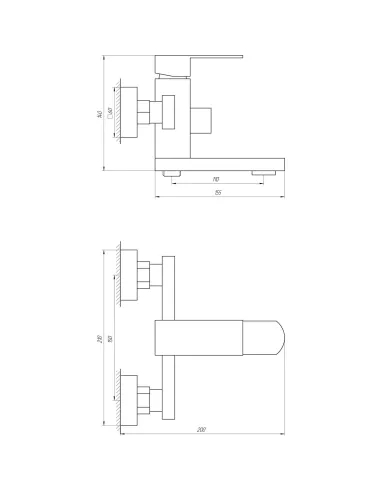Змішувач для ванни Globus Lux SBQ-102N Sicilia (поворотний, Європеремикання) - 5