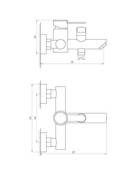 Смеситель для ванны с душем Globus Lux Wien SBT2-102NE европереключение, нержавеющая сталь - 6