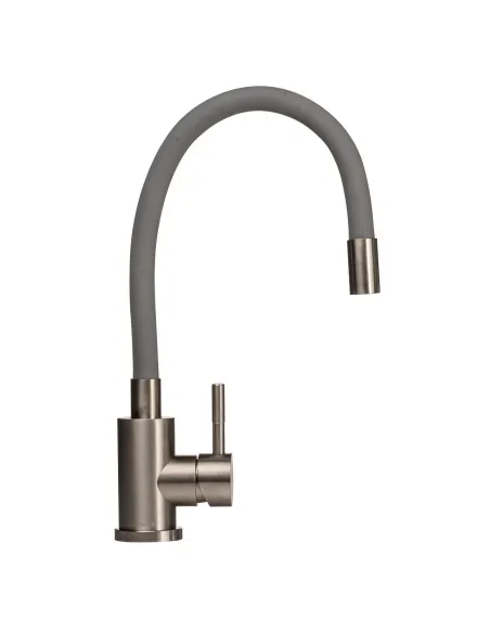 Змішувач для кухні Globus Lux SUS-203SG Alpen (боковий, сірий, гофрогусак, нержавіюча сталь, гайка) - 1