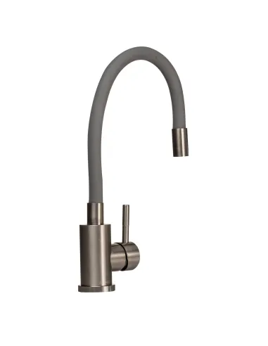 Змішувач для кухні Globus Lux SUS-203SG Alpen (боковий, сірий, гофрогусак, нержавіюча сталь, гайка) - 2