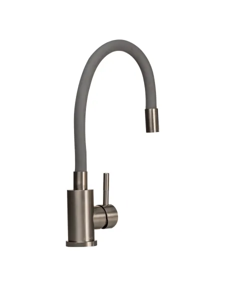 Змішувач для кухні Globus Lux SUS-203SG Alpen (боковий, сірий, гофрогусак, нержавіюча сталь, гайка) - 2