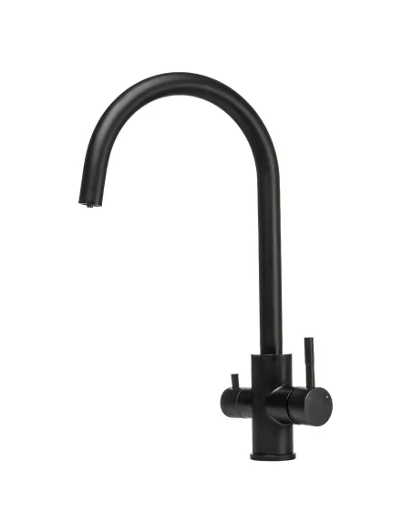 Смеситель для кухни MixMIRA MS-0333-BB (черный, боковой, под осмос, нержавейка, гайка) - 3