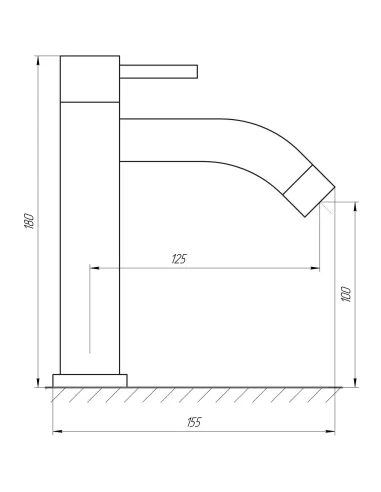 Монокран для умывальника Globus Lux Alpen SUS-008M нержавеющая сталь, одна вода - 5