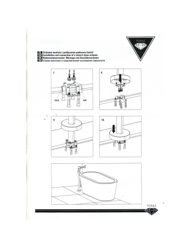 Напольный смеситель для ванной Topaz Barts TB 07113-H36, латунь, хром - 5