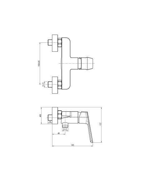 Смеситель для душа наружного монтажа Topaz Lexi TL 21701-H57-BL черный матовый - 6