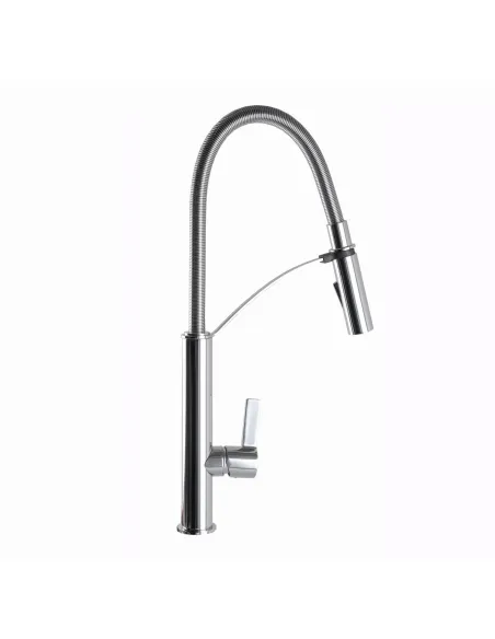 Змішувач для кухні Topaz Sardinia-TS-8818-0 (хром, шланги 80 см, гофрований гусак) - 1