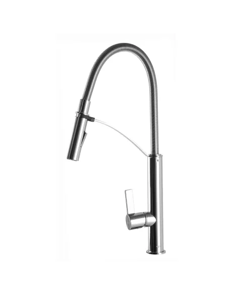 Змішувач для кухні Topaz Sardinia-TS-8818-0 (хром, шланги 80 см, гофрований гусак) - 3