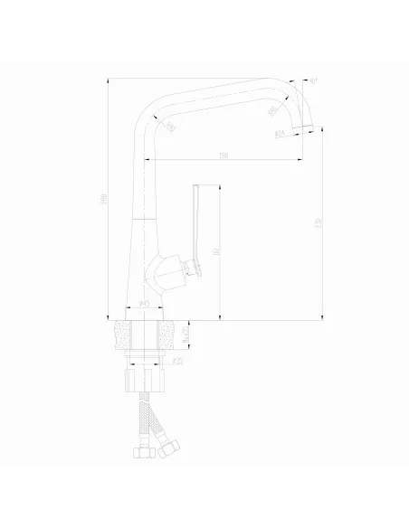 Смеситель для кухни из латуни Topaz Teel TT 24401-H59 хром - 6