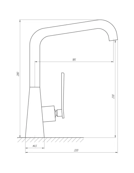 Смеситель для кухни из латуни Topaz Teel TT 24401-H59 хром - 7
