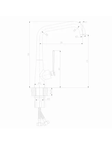Смеситель для кухни из латуни Topaz Teel TT 24401-H59-BB черный матовый - 5