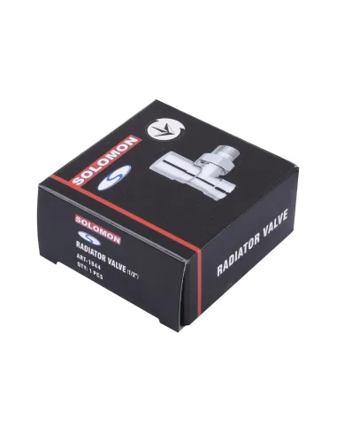 Кран для радіатора вентильний кутовий Solomon 1844 1/2, під ключ, хром - 6