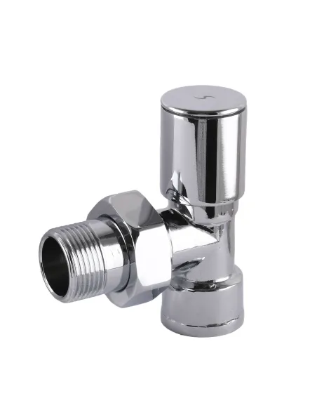 Кран для радіатора вентильний кутовий Solomon 1845 1/2, ручний, хром - 1