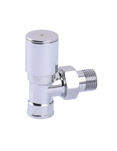 Кран для радіатора вентильний кутовий Solomon 1845 1/2, ручний, хром - 2