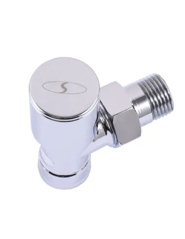 Кран для радіатора вентильний кутовий Solomon 1845 1/2, ручний, хром - 3