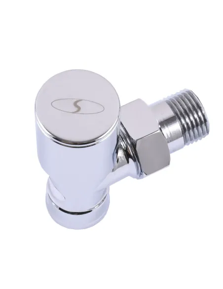Кран для радіатора вентильний кутовий Solomon 1845 1/2, ручний, хром - 3